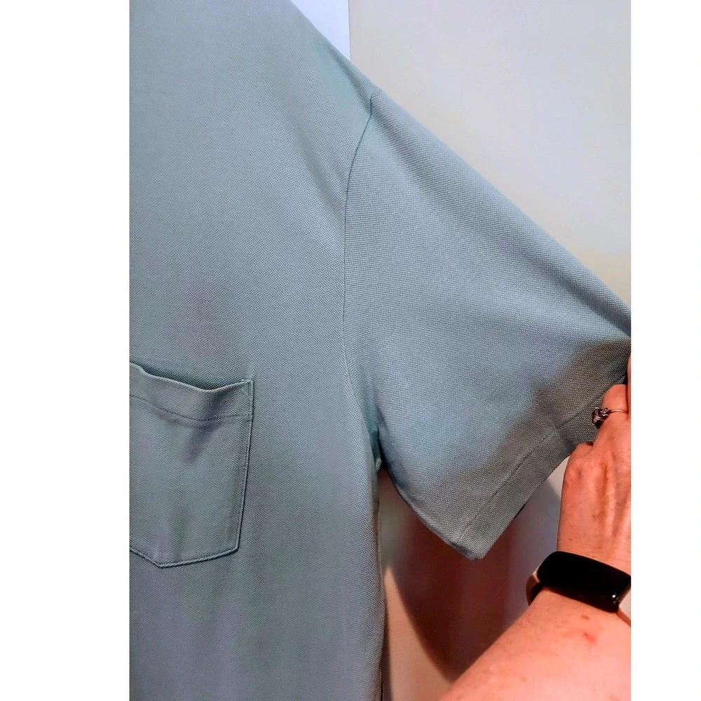 Ralph Lauren Vintage Mens Y2K Style Polo Shirt Mint Green Cotton Button Down XXL